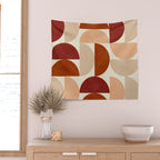 abstract retro shapes earthy 6 Wall Tapestry Gallery Image 2