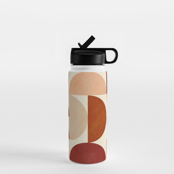 abstract retro shapes earthy 6 Water Bottle Gallery Image 1