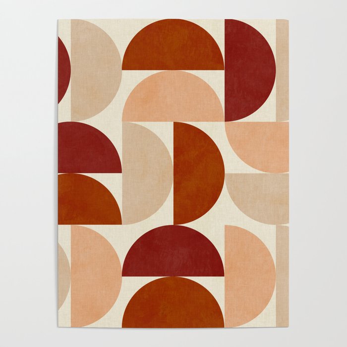 abstract retro shapes earthy 6 Poster Gallery Image 1