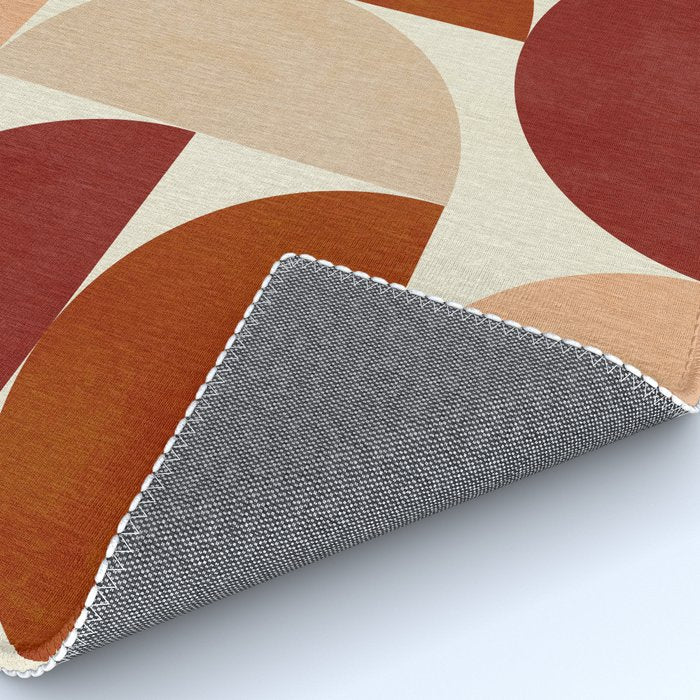 abstract retro shapes earthy 6 Rug Gallery Image 4