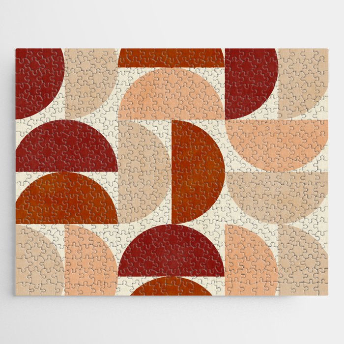 abstract retro shapes earthy 6 Jigsaw Puzzle Gallery Image 1