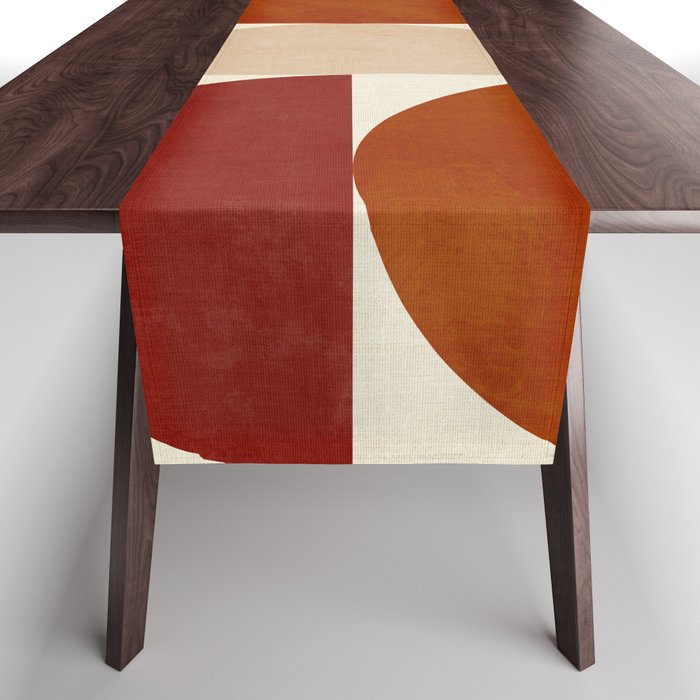 abstract retro shapes earthy 6 Table Runner Gallery Image 1