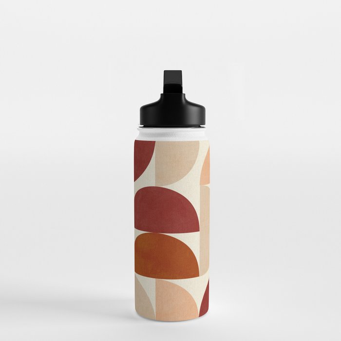 abstract retro shapes earthy 6 Water Bottle Gallery Image 3