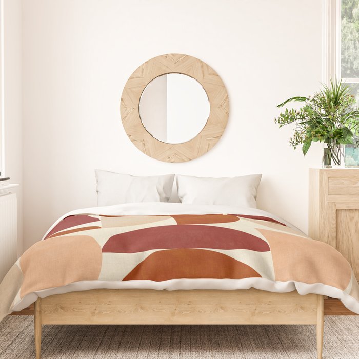 abstract retro shapes earthy 6 Duvet Cover Gallery Image 3