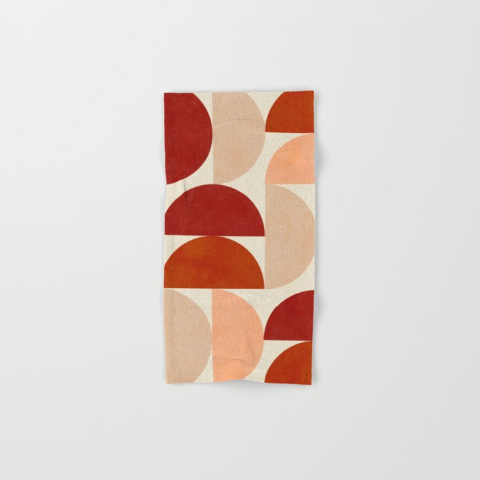 abstract retro shapes earthy 6 Bath Towel Gallery Image 1