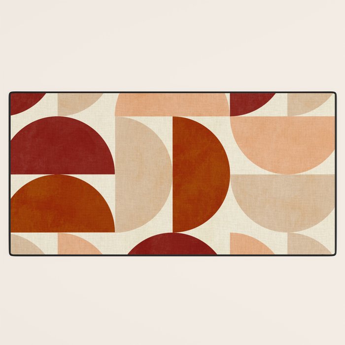 abstract retro shapes earthy 6 Desk Mat Gallery Image 3