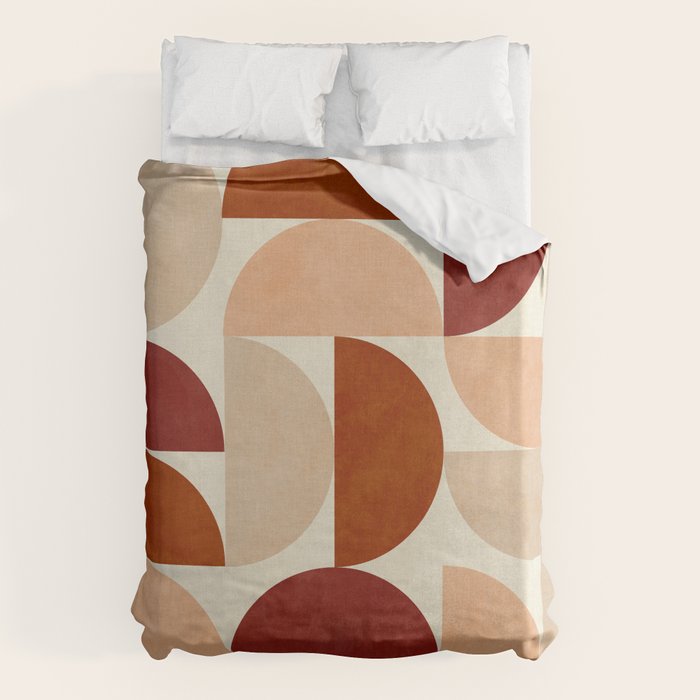 abstract retro shapes earthy 6 Duvet Cover Gallery Image 6
