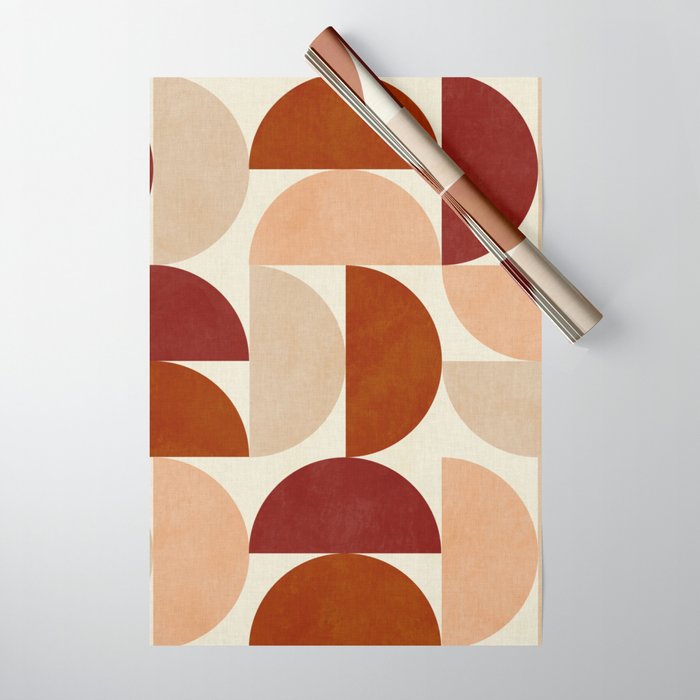 abstract retro shapes earthy 6 Wrapping Paper Gallery Image 1