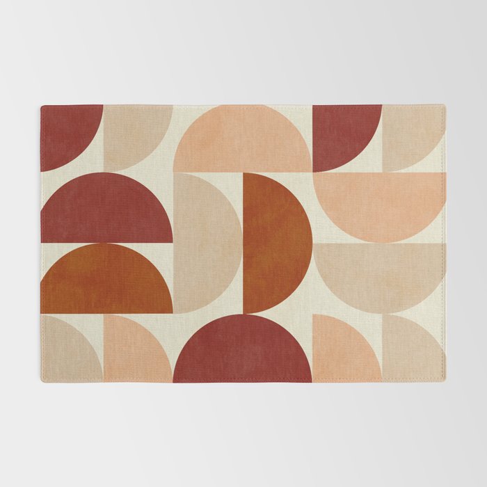abstract retro shapes earthy 6 Rug Gallery Image 2