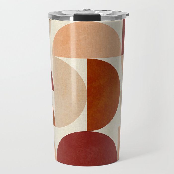 abstract retro shapes earthy 6 Travel Mug Gallery Image 1