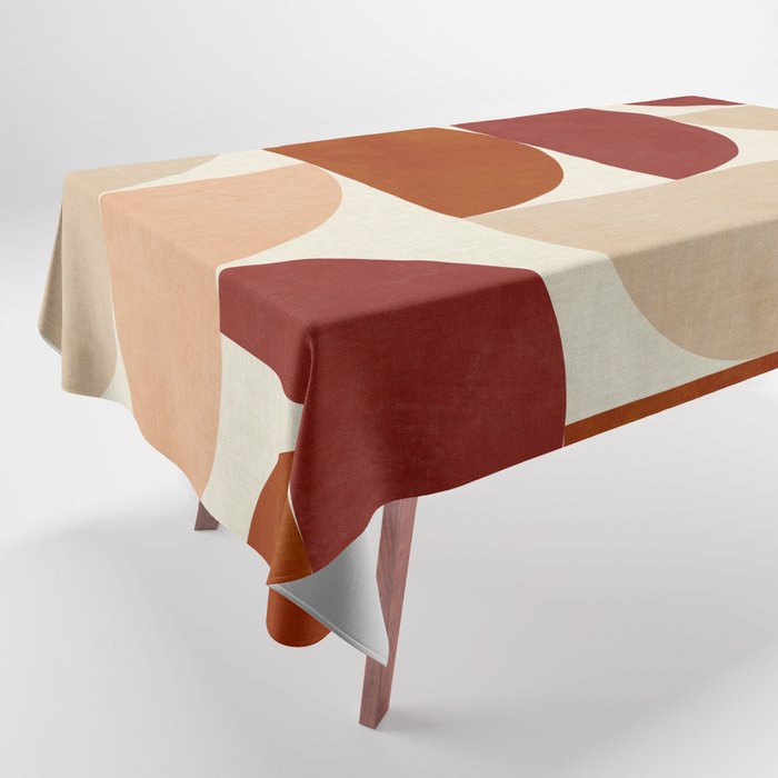 abstract retro shapes earthy 6 Tablecloth Gallery Image 1