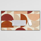 abstract retro shapes earthy 6 Desk Mat Gallery Image 1