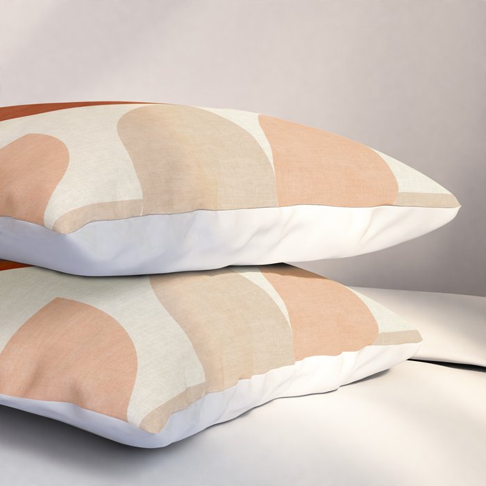 abstract retro shapes earthy 6 Pillow Sham Gallery Image 3