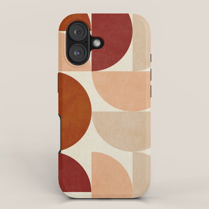 abstract retro shapes earthy 6 iPhone Case Gallery Image 1