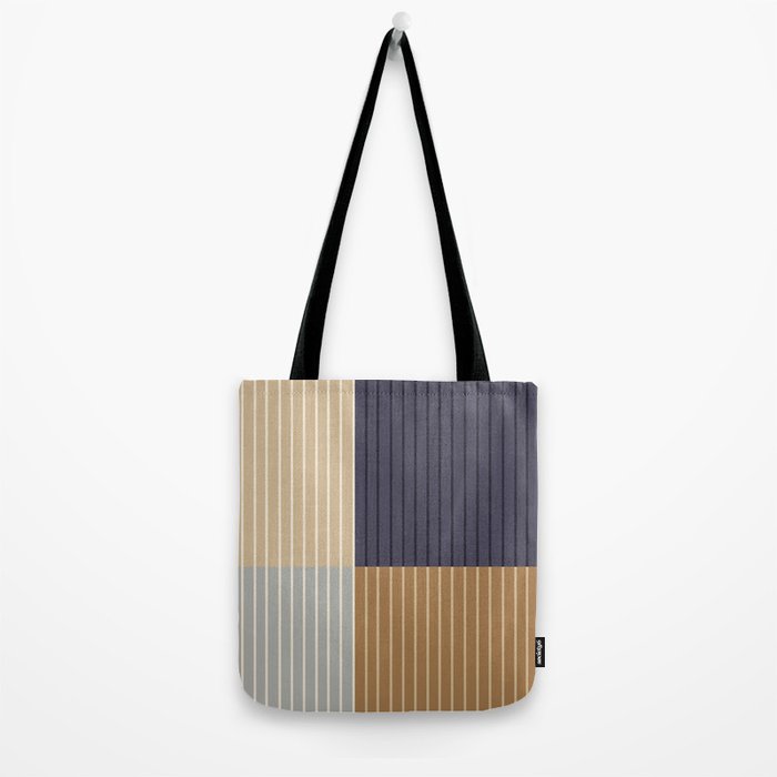 Color Block Line Abstract LIV Neutral Nautical Tote Bag Gallery Image 2