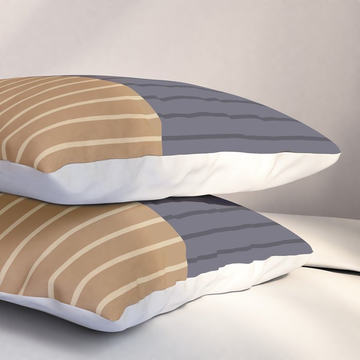 Color Block Line Abstract LIV Neutral Nautical Pillow Sham Gallery Image 3