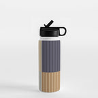 Color Block Line Abstract LIV Neutral Nautical Water Bottle Gallery Image 1