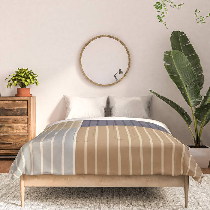 Color Block Line Abstract LIV Neutral Nautical Comforter Gallery Image 3