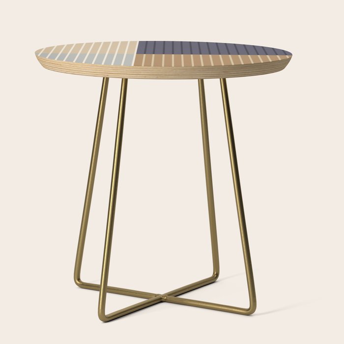 Color Block Line Abstract LIV Neutral Nautical Side Table Gallery Image 1
