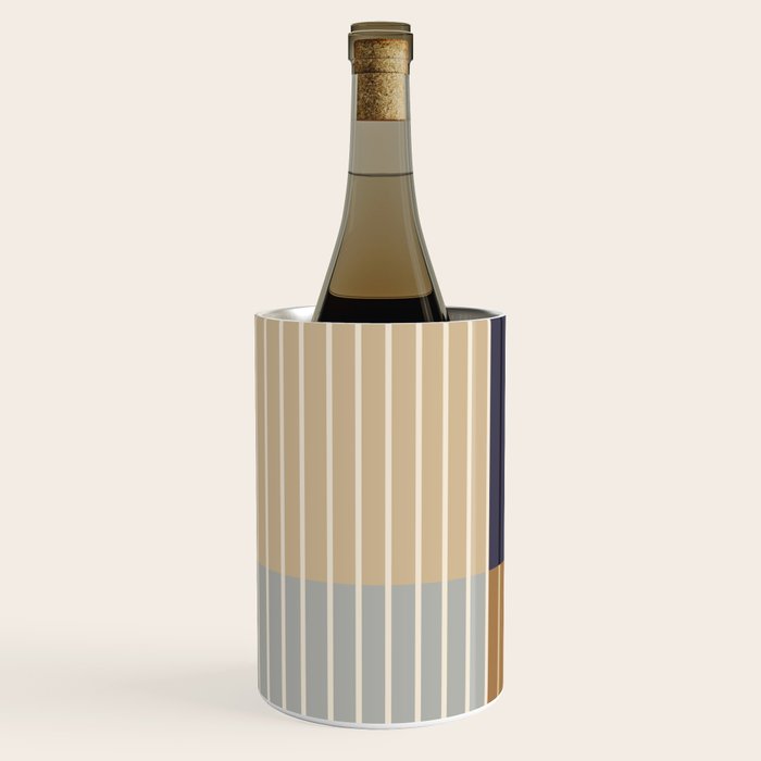 Color Block Line Abstract LIV Neutral Nautical Wine Chiller Gallery Image 2
