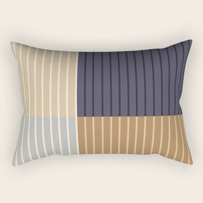 Color Block Line Abstract LIV Neutral Nautical Rectangular Pillow Gallery Image 2
