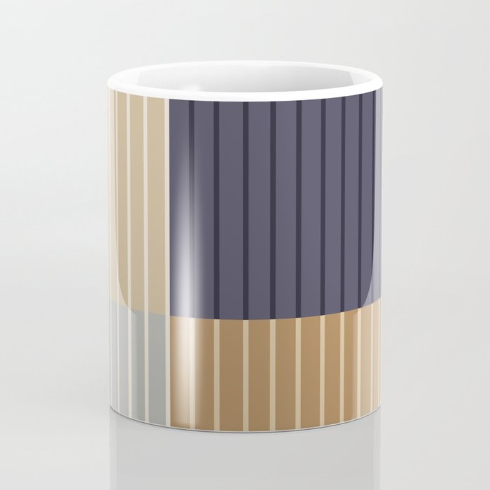 Color Block Line Abstract LIV Neutral Nautical Coffee Mug Gallery Image 4
