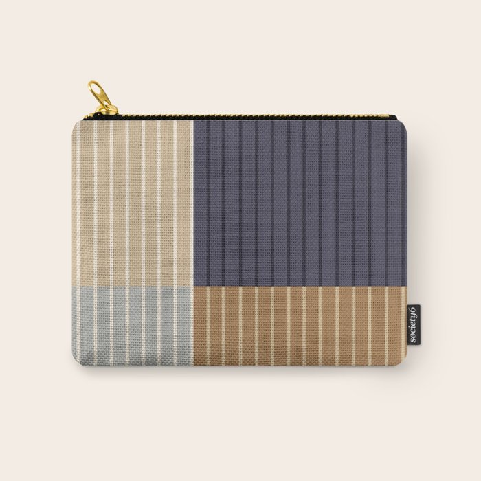 Color Block Line Abstract LIV Neutral Nautical Carry All Pouch Gallery Image 1