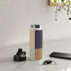 Color Block Line Abstract LIV Neutral Nautical Water Bottle Gallery Image 4