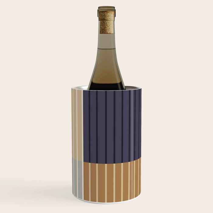 Color Block Line Abstract LIV Neutral Nautical Wine Chiller Gallery Image 1