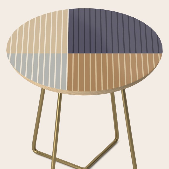 Color Block Line Abstract LIV Neutral Nautical Side Table Gallery Image 2