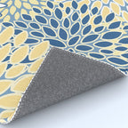 Modern, Flowers Print, Yellow, Blue and White Rug Gallery Image 4