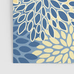 Modern, Flowers Print, Yellow, Blue and White Poster Gallery Image 3
