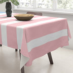 Pastel Pink Mixed Stripe Pattern with Light Blue and White Tablecloth Gallery Image 3