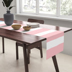 Pastel Pink Mixed Stripe Pattern with Light Blue and White Table Runner Gallery Image 2