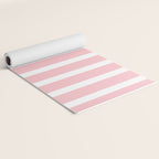 Pastel Pink Mixed Stripe Pattern with Light Blue and White Yoga Mat Gallery Image 2
