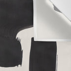 Mid Century Modern Minimalist Abstract Art Brush Strokes Black & White Ink Art Shapes Wall Tapestry Gallery Image 3