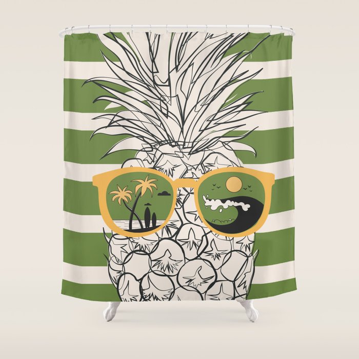 Pineapple Dreams 6 Shower Curtain Gallery Image 1