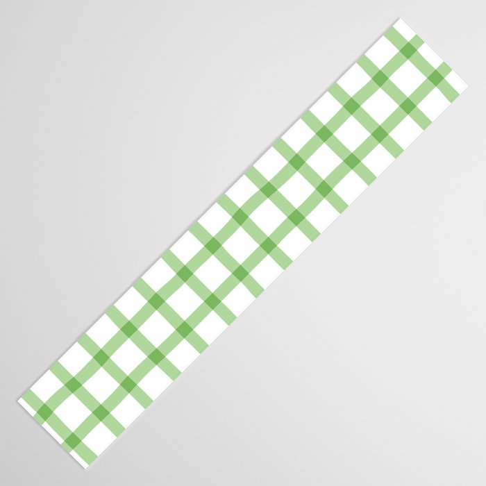 Green geometric plaid gingham pattern Table Runner Gallery Image 3