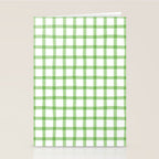 Green geometric plaid gingham pattern Stationery Card Gallery Image 2