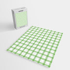 Green geometric plaid gingham pattern Jigsaw Puzzle Gallery Image 2