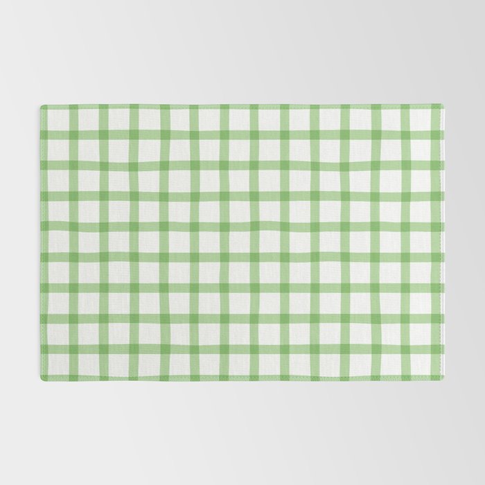 Green geometric plaid gingham pattern Rug Gallery Image 2