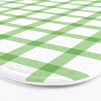 Green geometric plaid gingham pattern Bath Mat Gallery Image 3