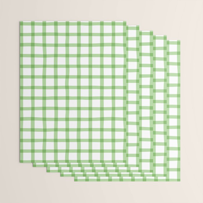 Green geometric plaid gingham pattern Wrapping Paper Gallery Image 3