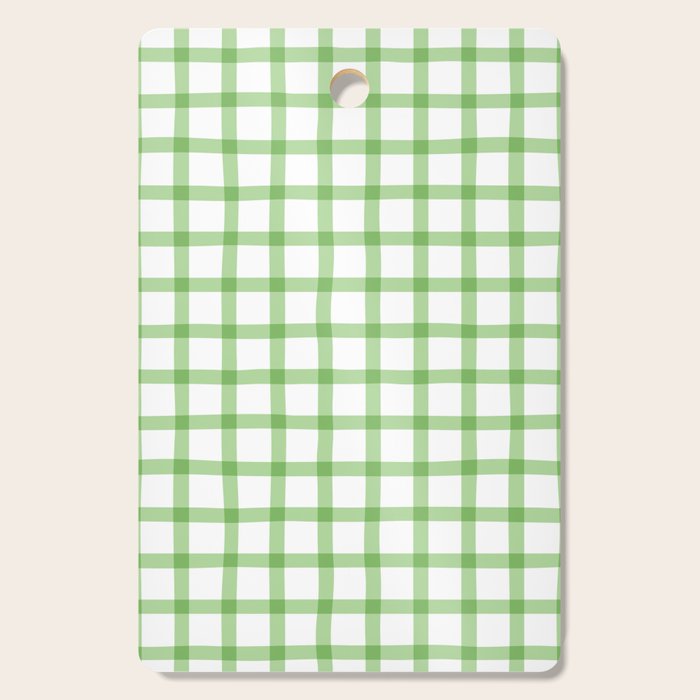 Green geometric plaid gingham pattern Cutting Board Gallery Image 1