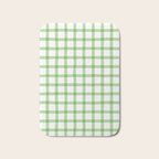 Green geometric plaid gingham pattern Bath Mat Gallery Image 1