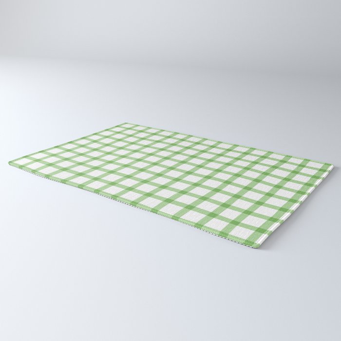 Green geometric plaid gingham pattern Rug Gallery Image 3