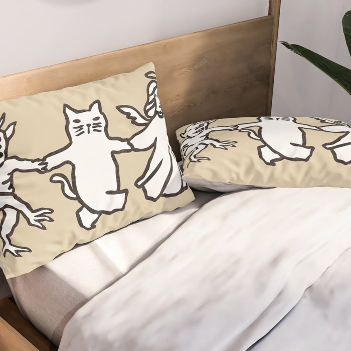 The angel and devil and cat Pillow Sham Gallery Image 2