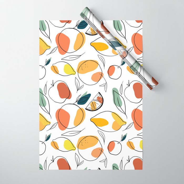 Abstract citrus fruit Wrapping Paper Gallery Image 1