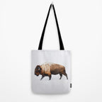 Buffalo In The Snow Tote Bag Gallery Image 2
