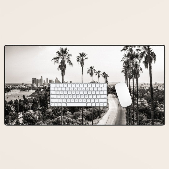 Los Angeles Black and White Desk Mat Gallery Image 1